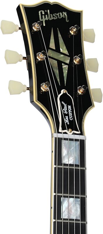 Gibson Custom '57 Les Paul Custom Black Beauty Electric Guitar (with Case), Ebony, with Bigsby, Serial Number 721418, Headstock Left Front
