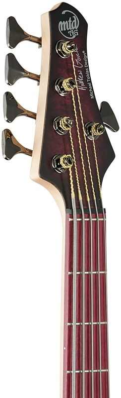 MTD Andrew Gouche Signature AG-5 Electric Bass, 5-String, Smoky Purple Satin, Headstock Left Front