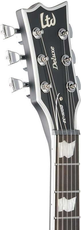 ESP LTD EC-1000 EverTune BB Electric Guitar, Black Satin, Headstock Left Front