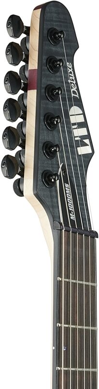 ESP LTD M-1000 Multi-Scale Electric Guitar, See-Thru Black Satin, Blemished, Headstock Left Front