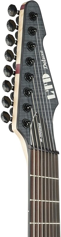 ESP LTD M-1008 Multi Scale Electric Guitar, 8-String, See-Thru Black Satin, Headstock Left Front