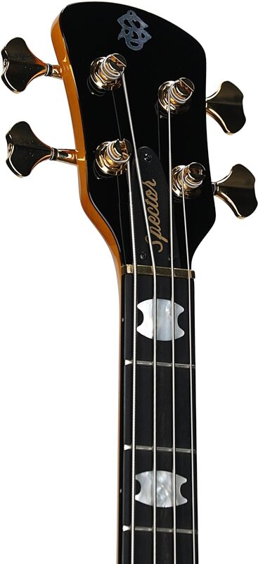 Spector Euro4 LT Electric Bass (with Gig Bag), Tiger Eye Gloss, Blemished, Headstock Left Front