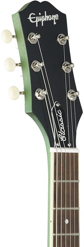 Epiphone SG Classic Worn P90 Electric Guitar, Inverness Green, Headstock Left Front