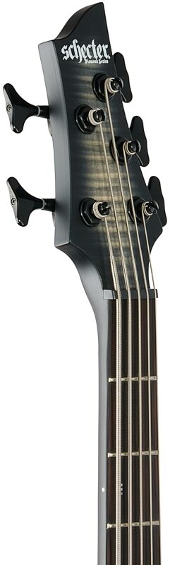 Schecter C-5 GT Electric Bass, Satin Charcoal Burst, Headstock Left Front
