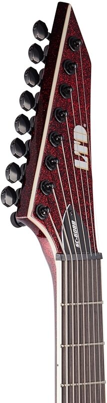ESP LTD Stephen Carpenter SC-608B Baritone Electric Guitar, 8-String (with Case), Red Sparkle, Headstock Left Front