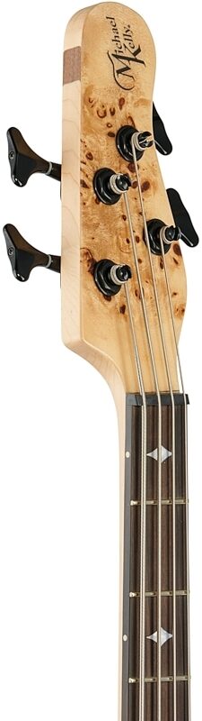 Michael Kelly Pinnacle 4 Electric Bass, Custom Burl, Headstock Left Front