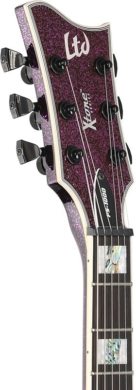 ESP LTD Xtone PS-1000 Electric Guitar, Purple Sparkle, Headstock Left Front