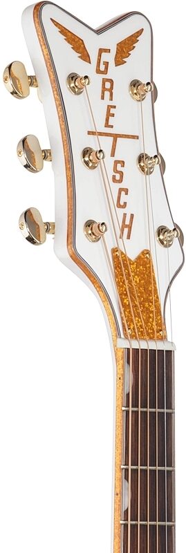 Gretsch G5022CWFE Rancher Falcon Jumbo Acoustic-Electric Guitar, White, Headstock Left Front