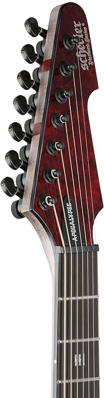 Schecter E-7 Apocalypse Electric Guitar, 7-String, Red Reign, Headstock Left Front