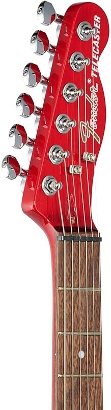Fender Jim Adkins JA90 Telecaster Thinline Electric Guitar, with Laurel Fingerboard, Crimson Transparent, USED, Blemished, Headstock Left Front