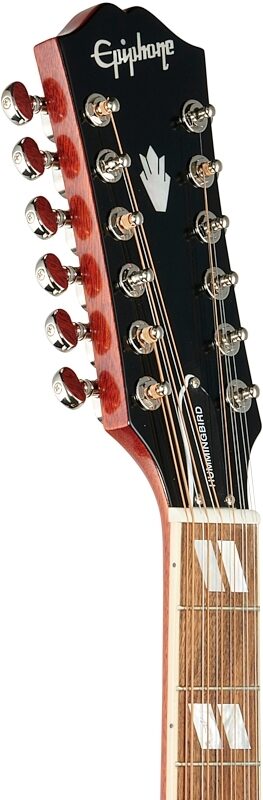 Epiphone Hummingbird 12-String Acoustic-Electric Guitar, Aged Cherry Sunburst, Headstock Left Front
