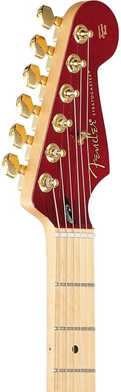 Fender Tash Sultana Stratocaster Electric Guitar (with Gig Bag), Transparent Cherry, Headstock Left Front