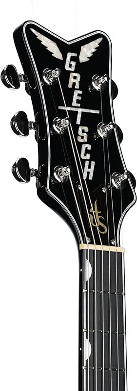 Gretsch G6136RF Richard Fortus Signature Falcon Electric Guitar (with Case), Falcon Black, Headstock Left Front