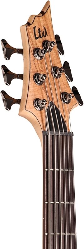 ESP LTD B206SM Electric Bass, 6-String, Natural Satin, Headstock Left Front