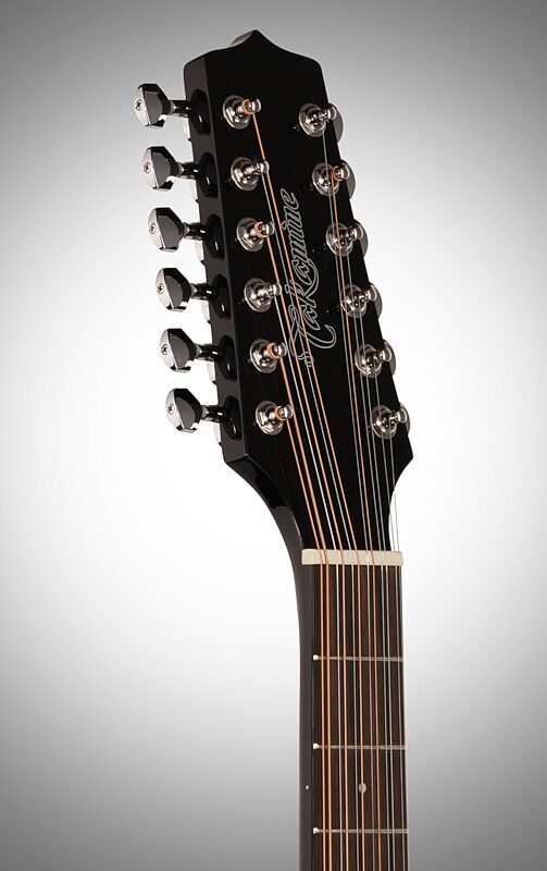 Takamine GD30CE Cutaway Acoustic-Electric Guitar, 12-String, Black, Headstock Left Front