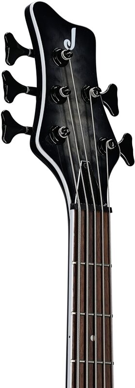Jackson X Spectra SBXQ V 5 String Bass Guitar, Transparent Black Burst, USED, Blemished, Headstock Left Front