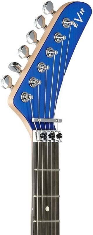 EVH Eddie Van Halen 5150 Series Deluxe Electric Guitar, Poplar Burl Aqua Burst, Headstock Left Front