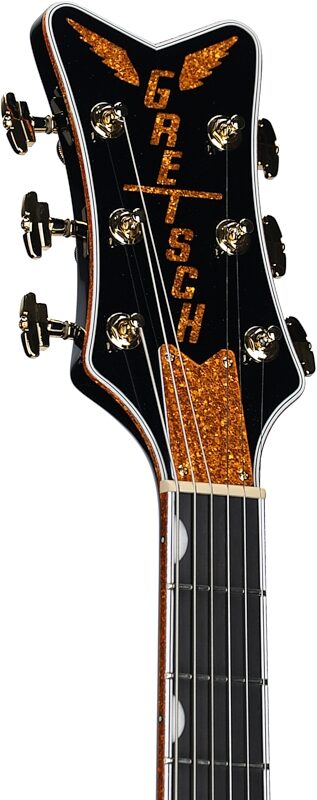 Gretsch G6136TG Players Edition Falcon Electric Guitar (with Case), Midnight Sapphire, Headstock Left Front