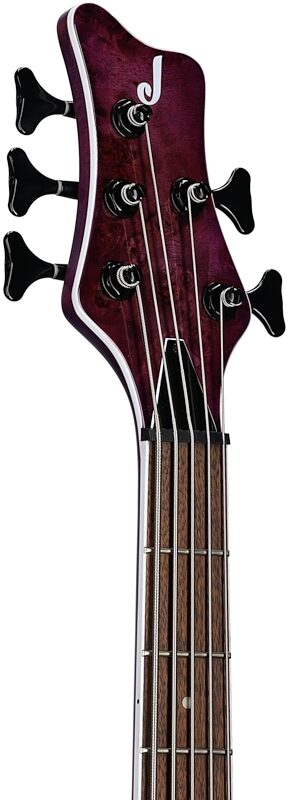 Jackson X Spectra SBXP V Bass Guitar, Transparent Purple Burst, USED, Blemished, Headstock Left Front