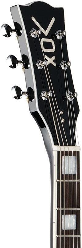 Vox Bobcat S66 Semi-Hollowbody Electric Guitar (with Case), Black, Headstock Left Front