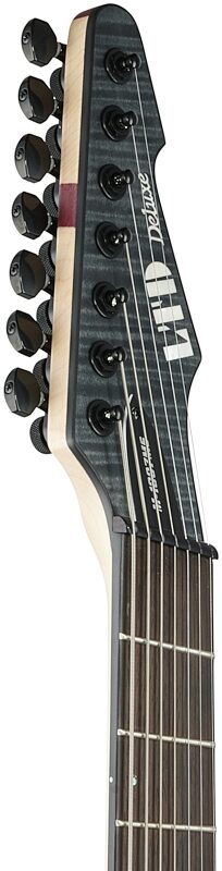 ESP LTD M-1007 Multi-Scale Electric Guitar, 7-String, See-Thru Black Satin, Headstock Left Front