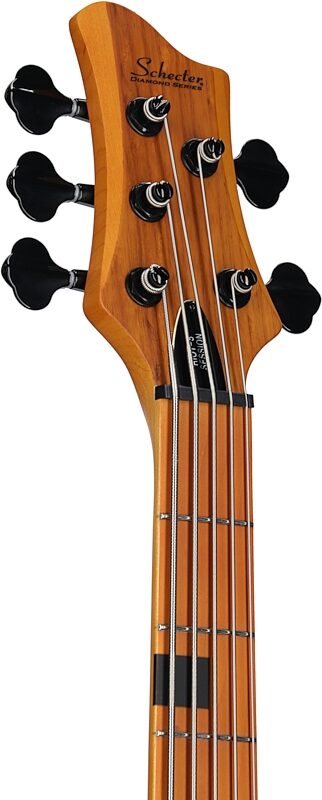 Schecter Session Riot 5 Electric Bass, Aged Natural Satin, Headstock Left Front