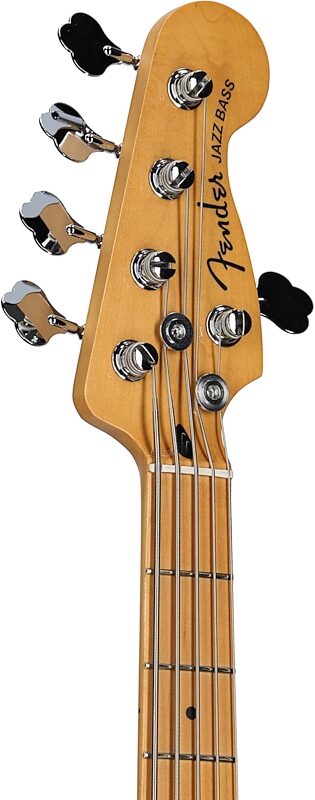 Fender Player Plus V Jazz Electric Bass, Maple Fingerboard (with Gig Bag), Cosmic Jade, Headstock Left Front
