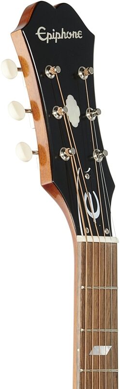 Epiphone Masterbilt Texan Acoustic-Electric Guitar, Antique Natural Aged Gloss, Blemished, Headstock Left Front