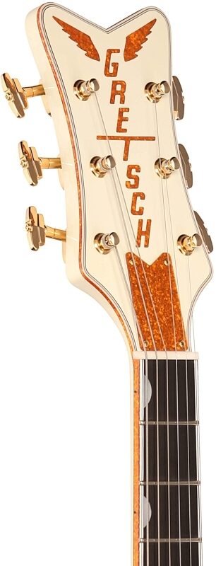 Gretsch G6134T58 Vintage Select 58 Electric Guitar (with Case), Penguin White, Headstock Left Front