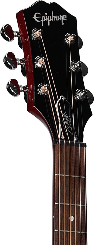 Epiphone Slash J-45 Acoustic-Electric Guitar (with Case), Vermillion Burst, Headstock Left Front