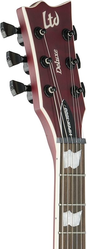ESP LTD Viper 1000 Evertune Electric Guitar, See-Thru Black Cherry, Headstock Left Front