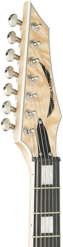 Dean Exile Select 7 Quilt Top Electric Guitar, 7-String, Satin Natural, Headstock Left Front