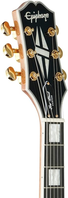 Epiphone Les Paul Custom Koa Electric Guitar, Natural, Headstock Left Front