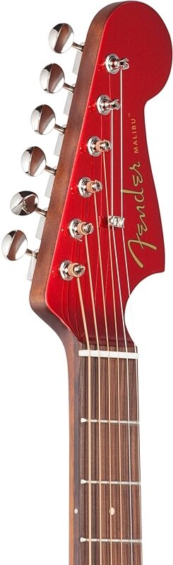 Fender Malibu Classic Hot Rod Acoustic-Electric Guitar (with Gig Bag), Red Metallic, Headstock Left Front