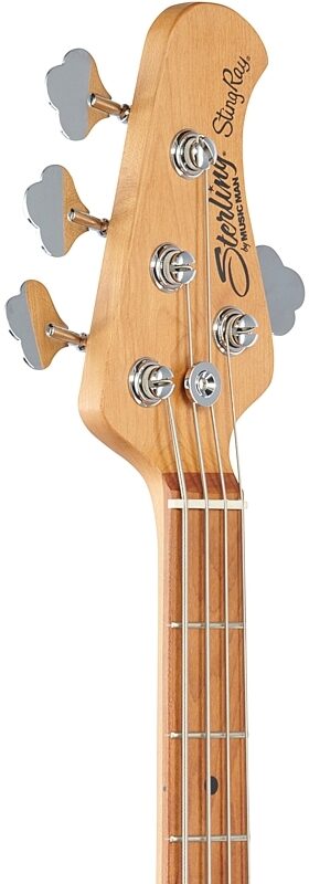 Sterling by Music Man StingRay Ray34HH Electric Bass (with Gig Bag), Daphne Blue, Headstock Left Front