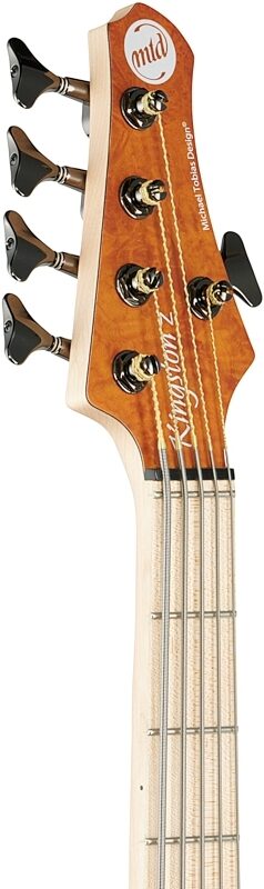 MTD Kingston Z5MP Electric Bass, 5-String, Satin Amber, Headstock Left Front