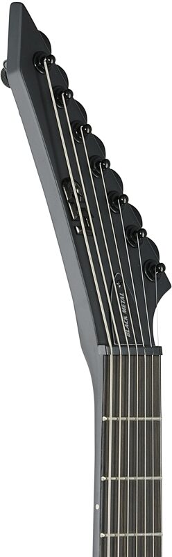 ESP LTD M-7HT Baritone Electric Guitar, Black Metal, Headstock Left Front