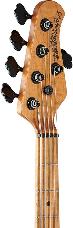Ernie Ball Music Man StingRay 5 Special Electric Bass, 5-String (Ebony Fingerboard, with Case), Black, Headstock Left Front