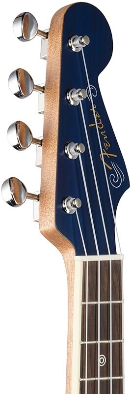 Fender Dhani Harrison Acoustic-Electric Ukulele (with Gig Bag), Sapphire Blue, Headstock Left Front