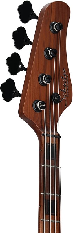 Schecter J-4 Exotic Electric Bass, Faded Vintage Sunburst, Headstock Left Front