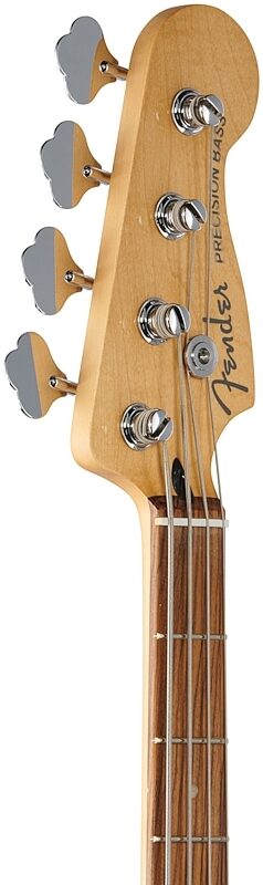 Fender Player Plus Precision Electric Bass, Pau Ferro Fingerboard (with Gig Bag), 3-Color Sunburst, Headstock Left Front