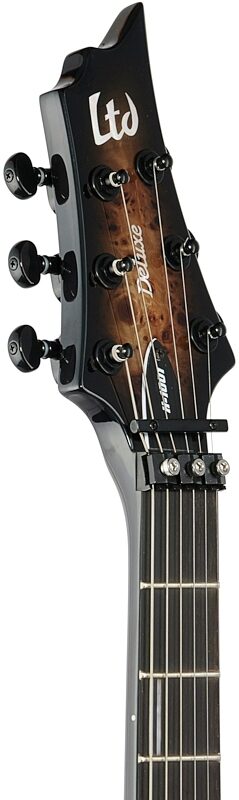 ESP LTD H-1001FR Electric Guitar, Black Natural Fade, Headstock Left Front