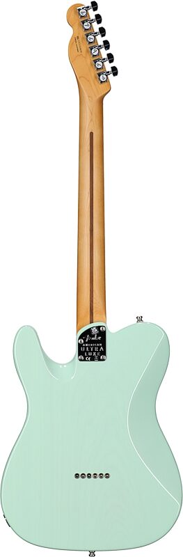 Fender American Ultra Luxe Telecaster Electric Guitar (with Case), Transparent Surf Green, Full Straight Back