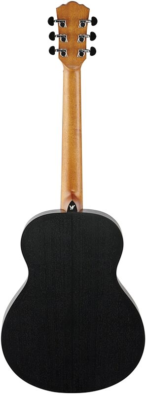 Washburn Apprentice G Mini5 Acoustic Guitar (with Gig Bag), Black Matte, Full Straight Back
