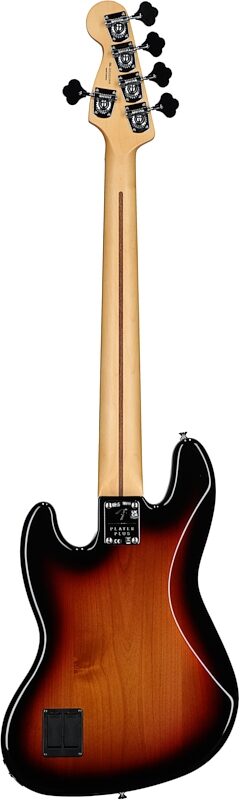 Fender Player Plus V Jazz Electric Bass, Pau Ferro Fingerboard (with Gig Bag), 3-Color Sunburst, Full Straight Back