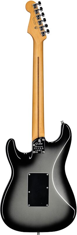 Fender American Ultra Luxe Stratocaster FR HSS Electric Guitar (with Case), Silverburst, Full Straight Back
