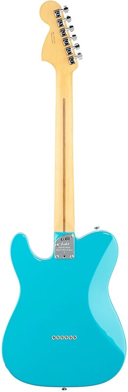Fender American Pro II Telecaster Deluxe Electric Guitar, Maple Fingerboard (with Case), Miami Blue, Full Straight Back