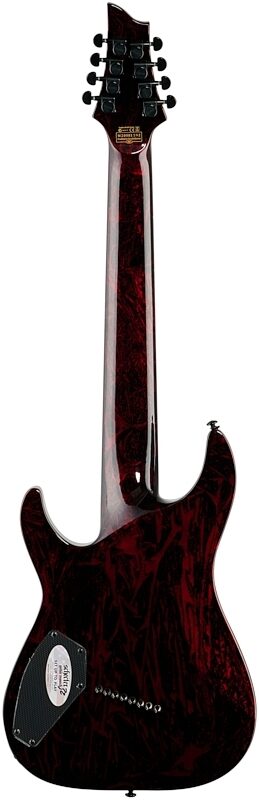 Schecter C-8 Multi-Scale Silver Mountain Electric Guitar, Blood Moon, Full Straight Back