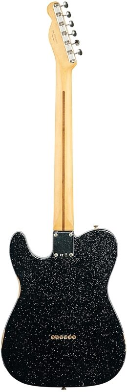 Fender Brad Paisley Road Worn Esquire Electric Guitar (with Gig Bag), Black Sparkle, Full Straight Back
