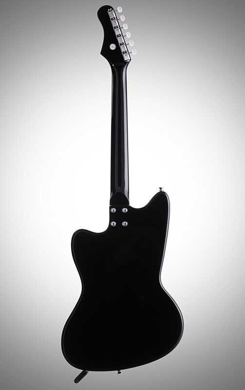 Silvertone Classic 1478 Electric Guitar, Black, Full Straight Back